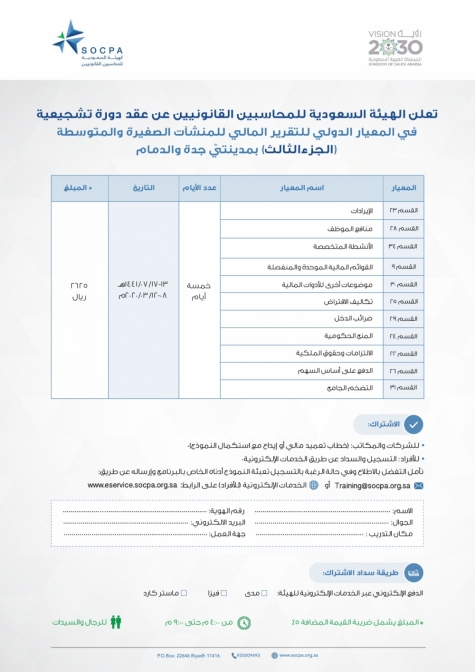 دورة تشجيعية في المعيار الدولي للتقرير المالي للمنشآت الصغيرة والمتوسطة